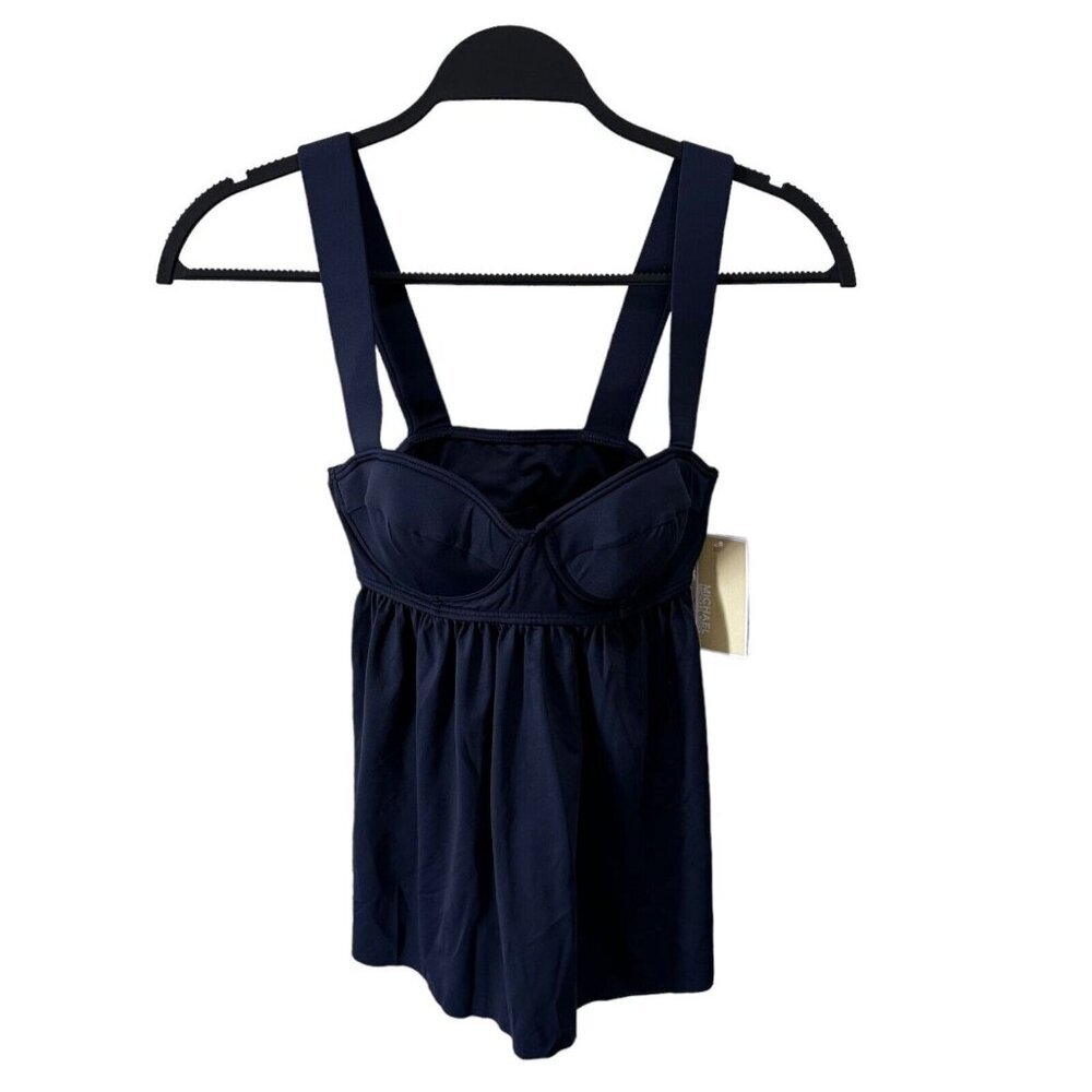 Michael Kors Womens Size XS Navy Blue Baby Doll Tankini Top NWT - Picture 3 of 6